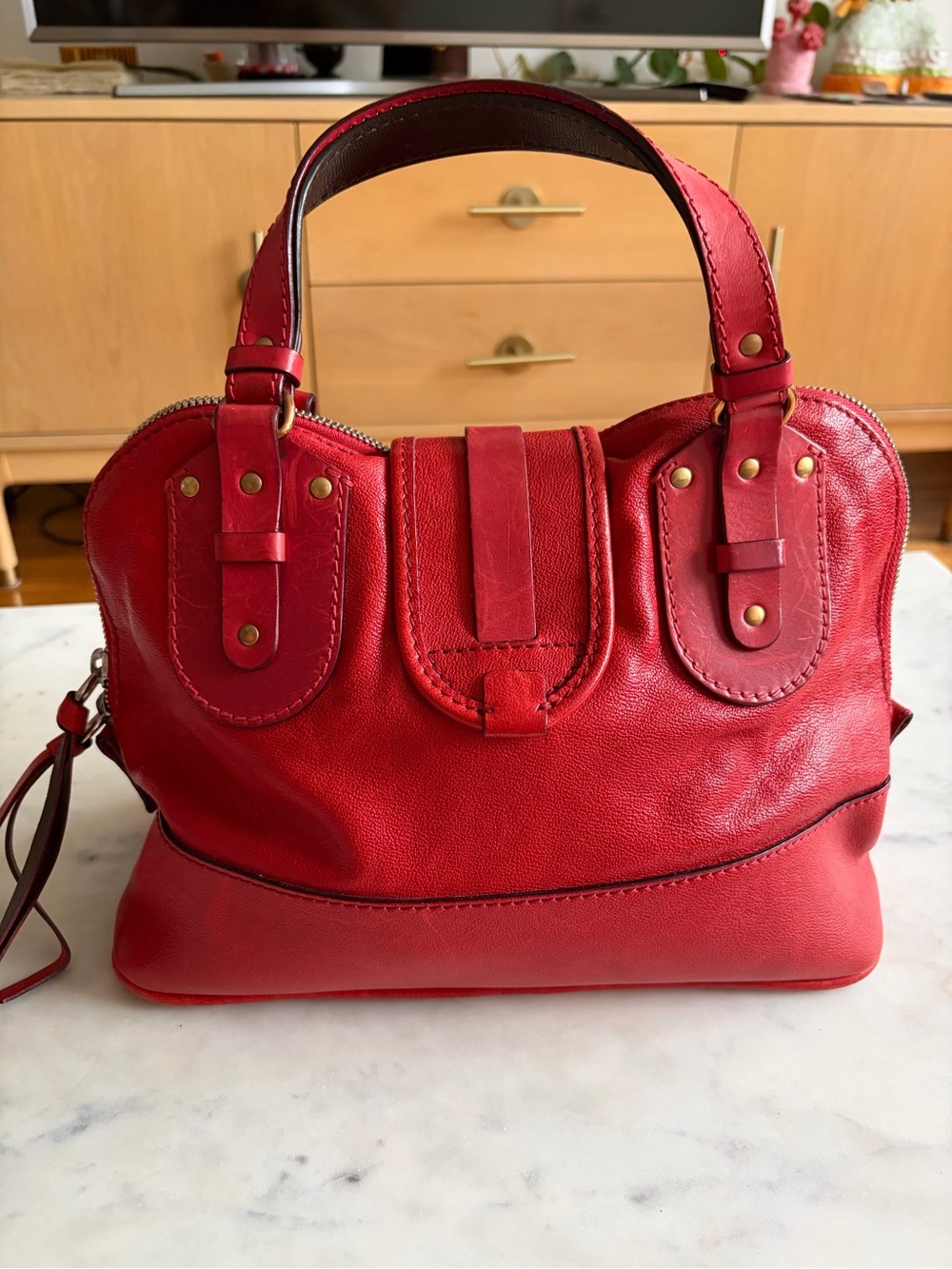 Vintage Designer Chloé Kerala Red Leather Satchel Bag – Excellent Condition - Picture 3 of 7